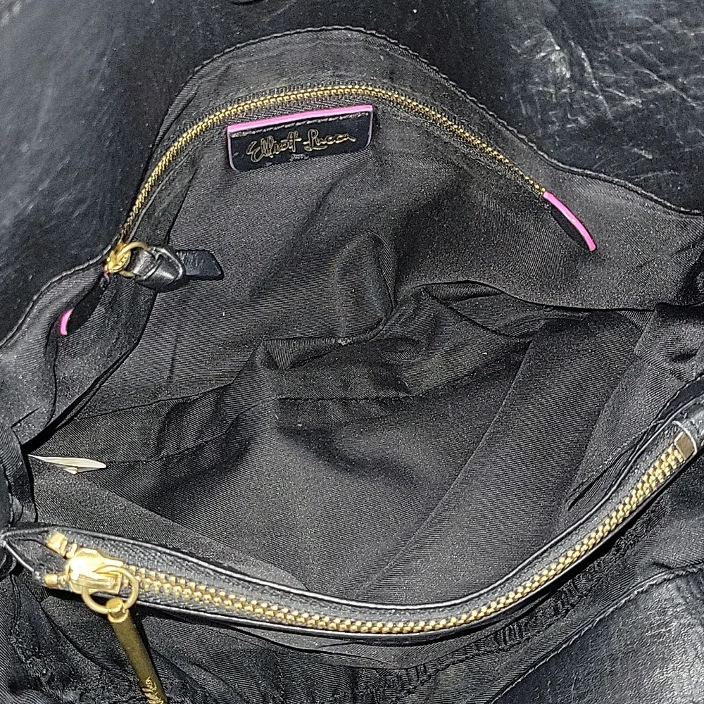 Elliott Lucca Black Leather Satchel with Braided Handles